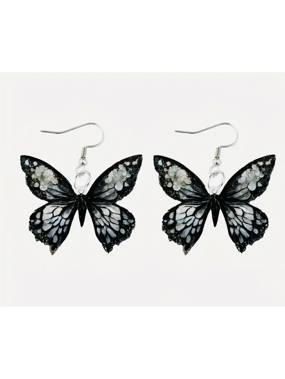 New - Chic Black Butterfly Dangle Drop Earrings